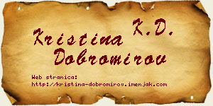 Kristina Dobromirov vizit kartica